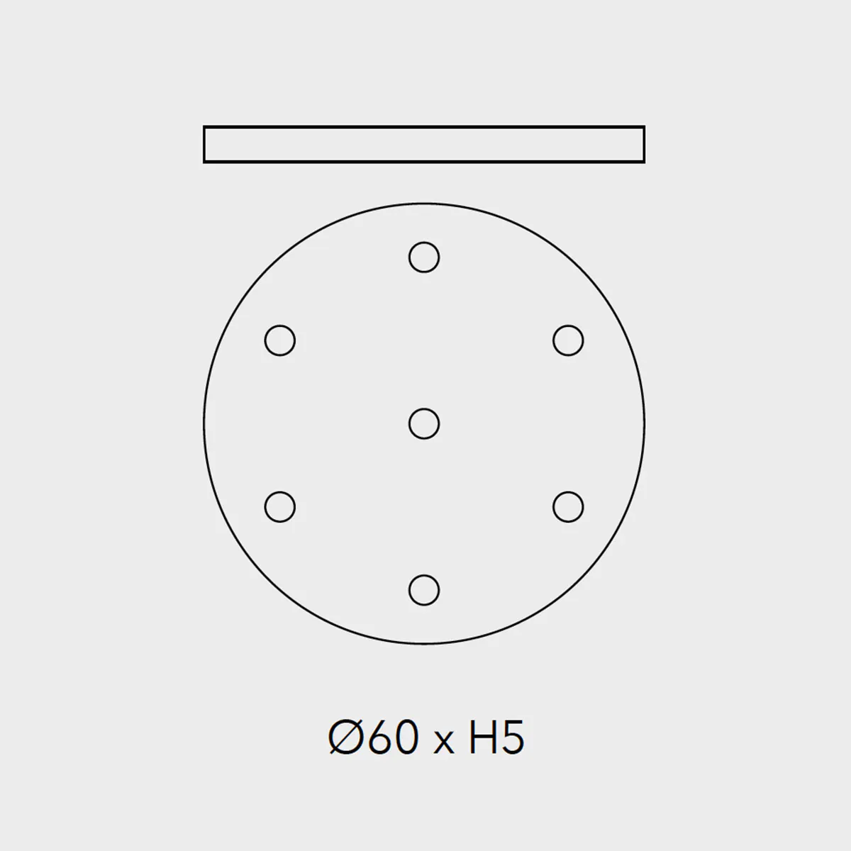 Lampen Baldachin für Glo, Lit, Mom 7-fach, Ø: 60 cm x H: 5 cm, Titanium