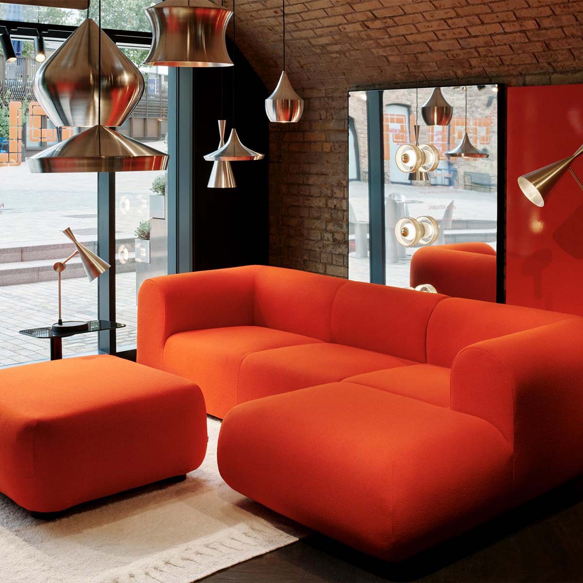 Tom Dixon Unbeaten Flat LED Pendelleuchte, Aluminium, Ø: 60 cm, H: 20 cm