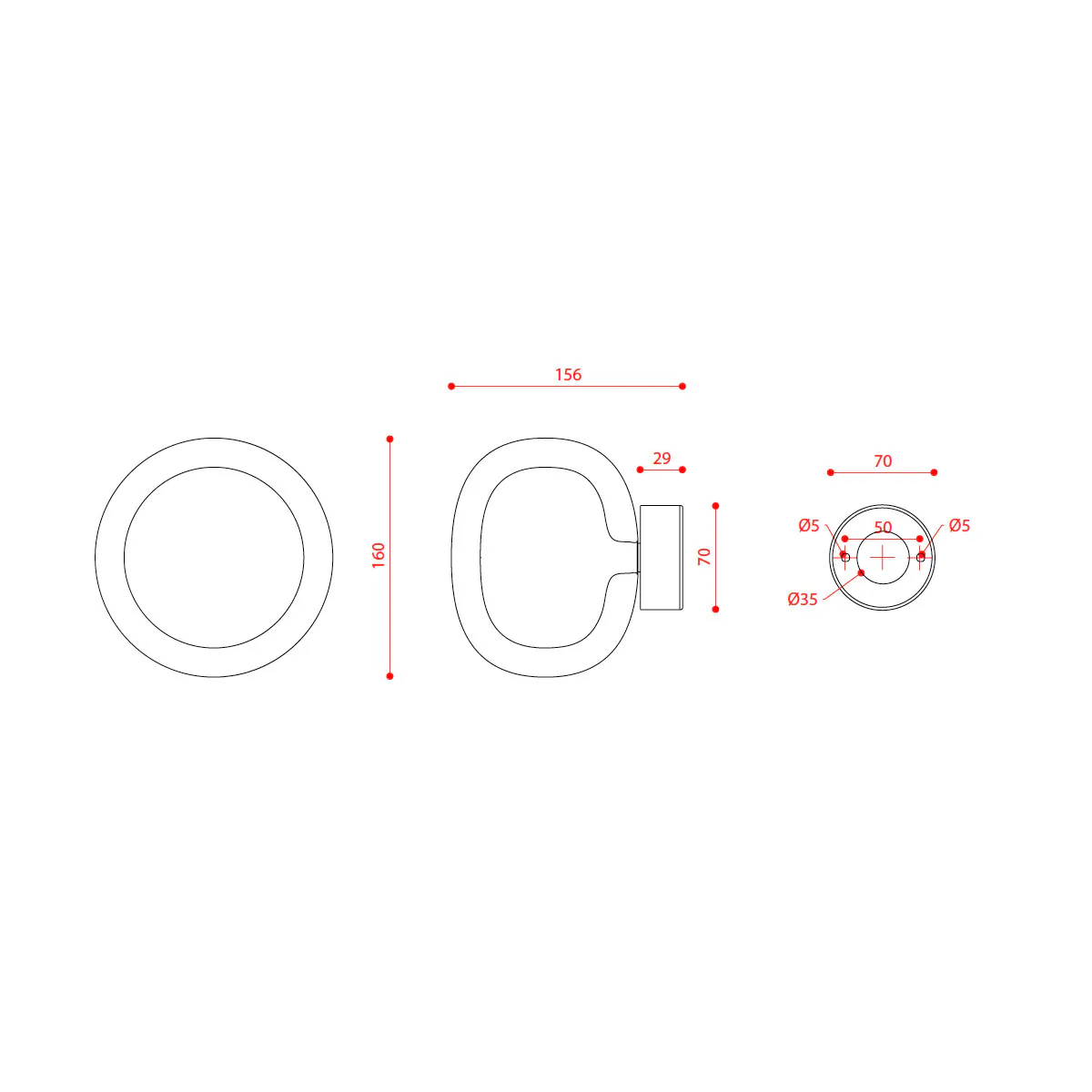 Nabila 552.42 Wand - Deckenleuchte Ø: 16 cm, Schwarz Matt / Schwarz Chrom & Rauchglas