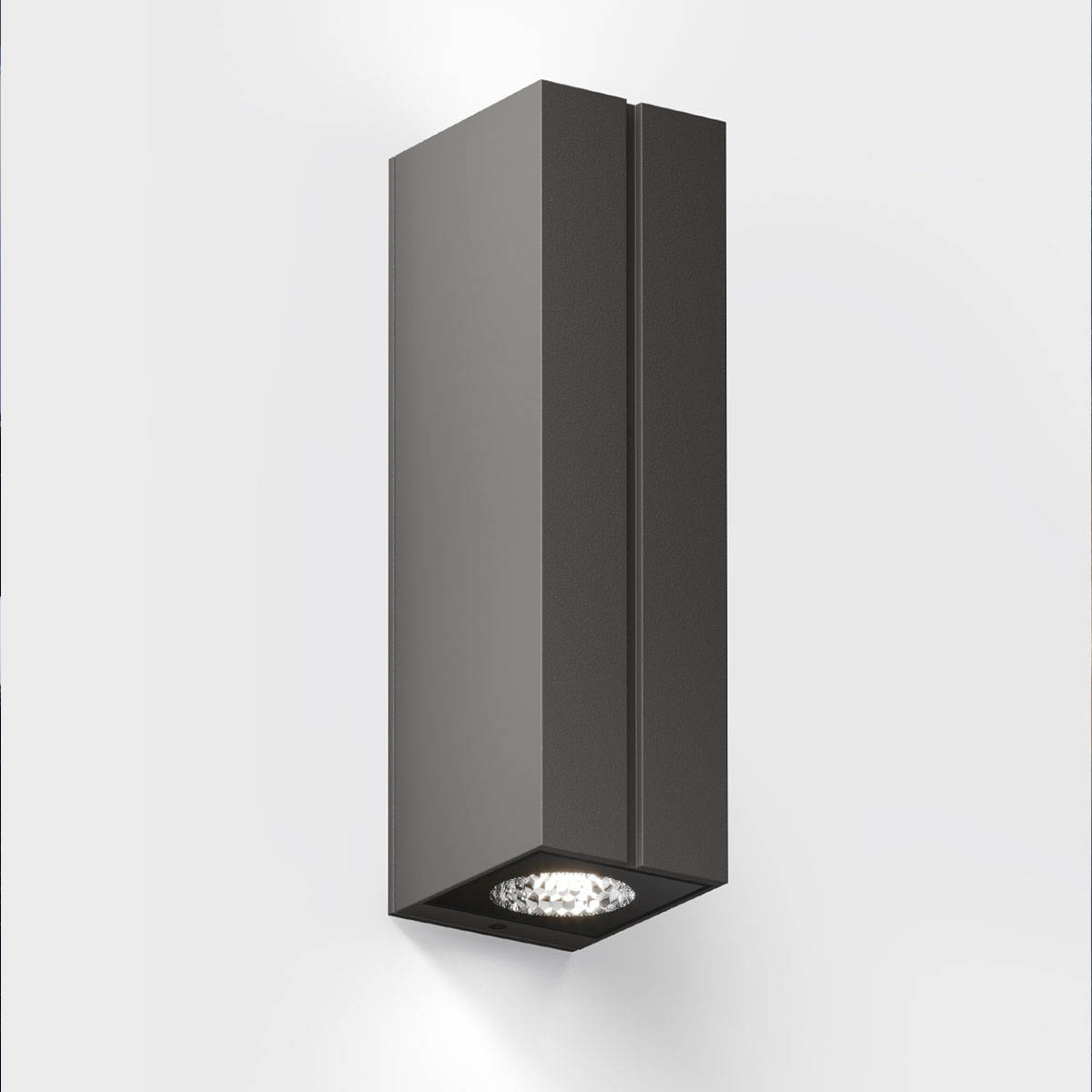 Rechteckige Wandleuchte für außen in der Farbe braun