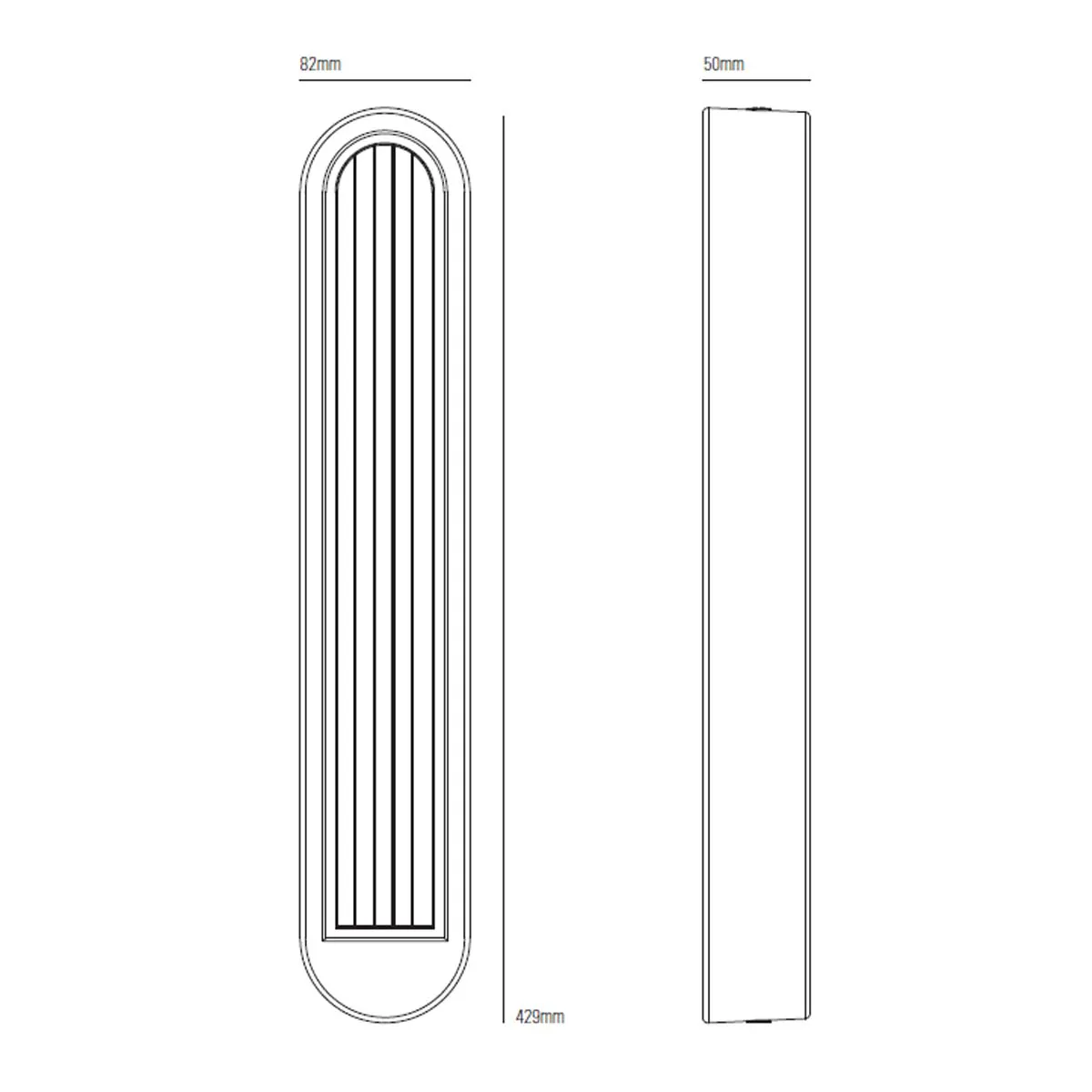 Original BTC AWH Wandleuchte, H: 42,9 cm, B: 8,2 cm Chrom