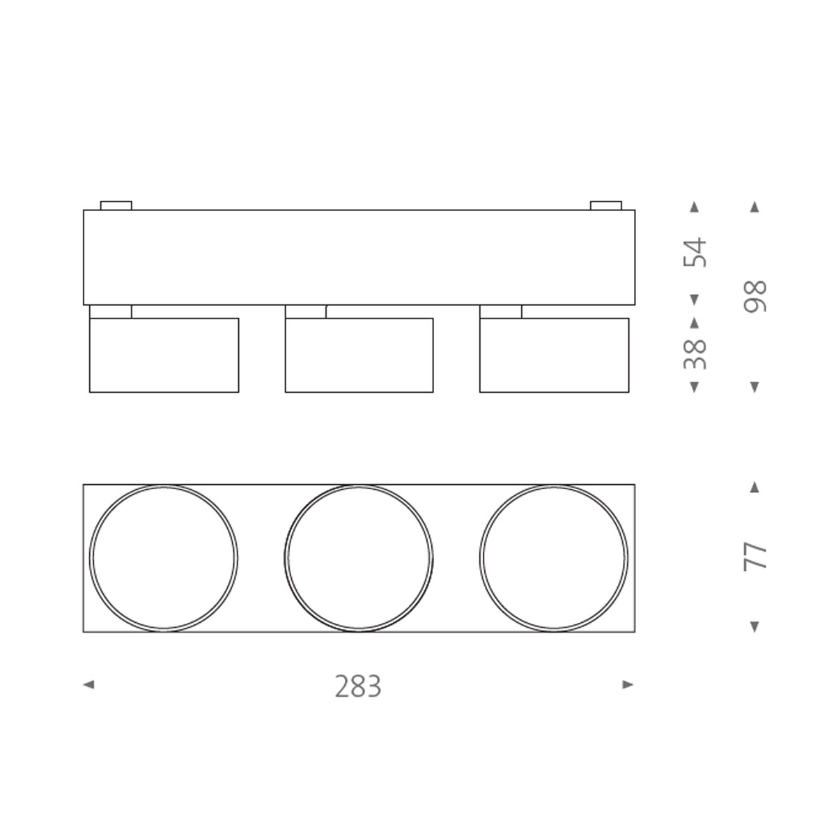 Wittenberg 4.0, wi4-ab-3e Aufbaustrahler, Weiß matt, Extra-Warmweiß 2700K, Spot 12°, Phase Cut