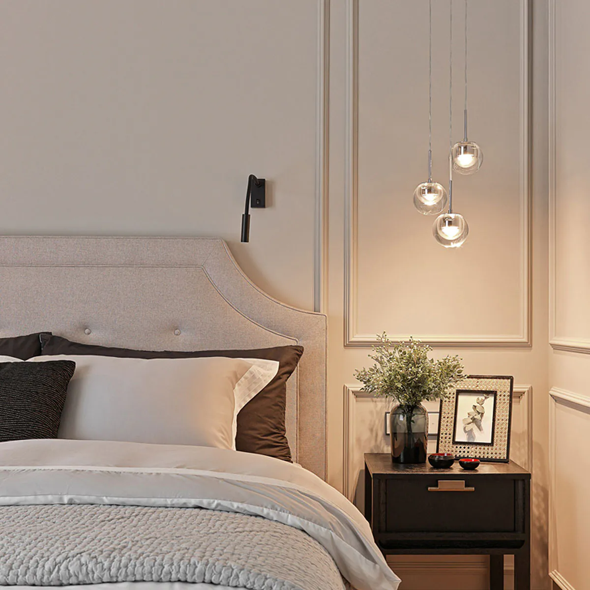 Dew Pendelleuchte, Ø: 11 cm, Chrom, 1-flammig Dew Pendelleuchte, Ø: 49,5 cm, Messing, 19-flammig