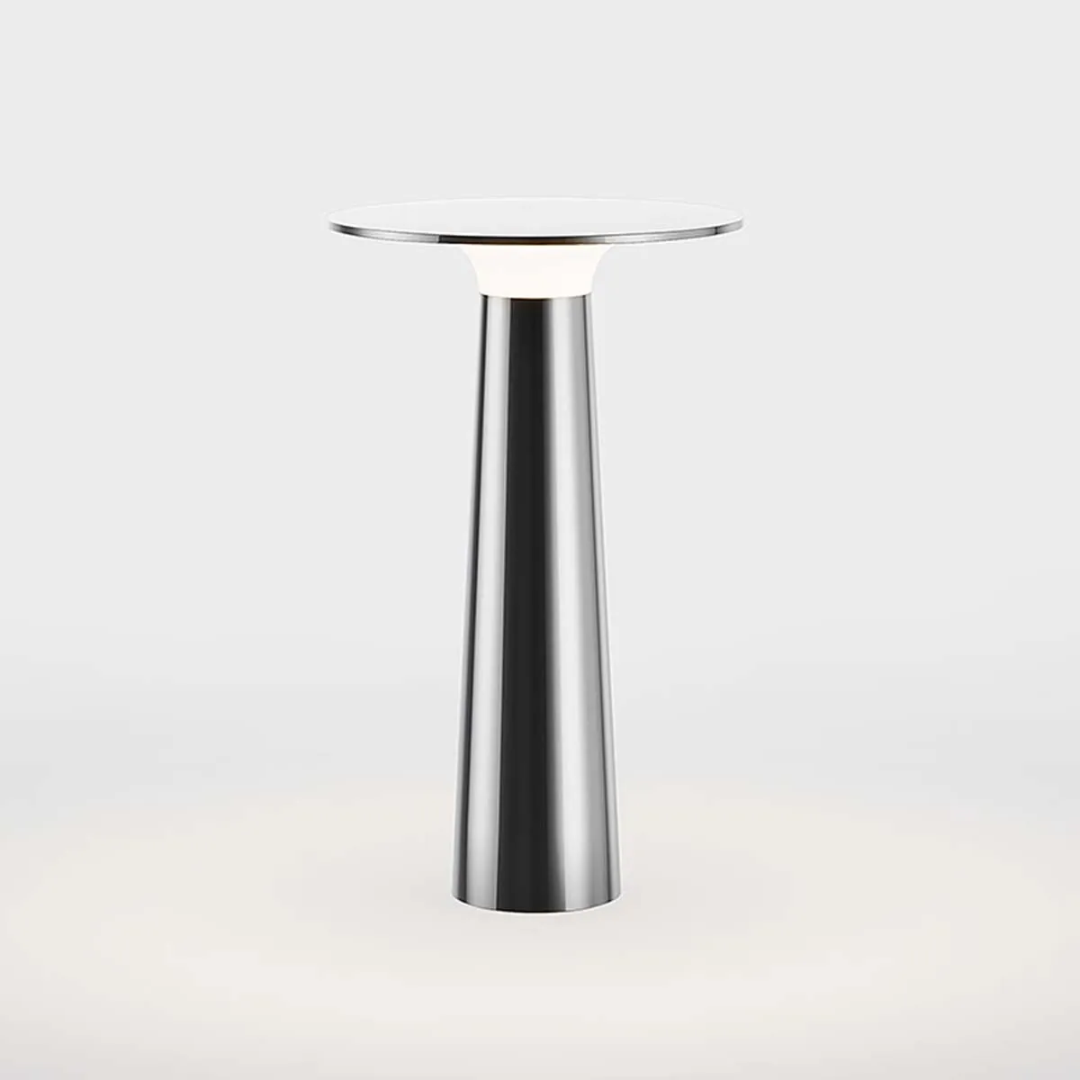 lix Mobile Akku Tischleuchte dim to warm 2700K – 1800K, Ø: 6 cm, H: 24,5 cm, charging base mit USB-C Kabel, Chrom