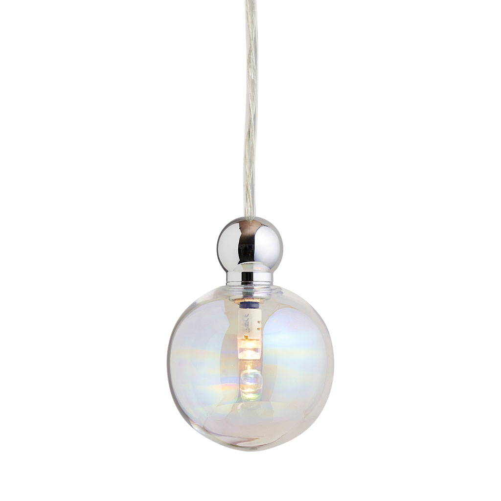 Ebb & Flow Uva Pendelleuchte M Ø 7 cm Uva Pendelleuchte M Ø 7 cm, Chameleon, Silber, mit Einzelbaldachin Chameleon Pendelleuchten – skandinavische Glaslampe, nachhaltige Beleuchtung für Wohnzimmer Ebb & Flow Uva Pendelleuchte M Ø 7 cm Uva Pendelleuchte M Ø 7 cm, Chameleon, Silber, für Multi-Baldachin Chameleon Pendelleuchten – hochwertige Innenbeleuchtung, stimmungsvolles Licht für Flur