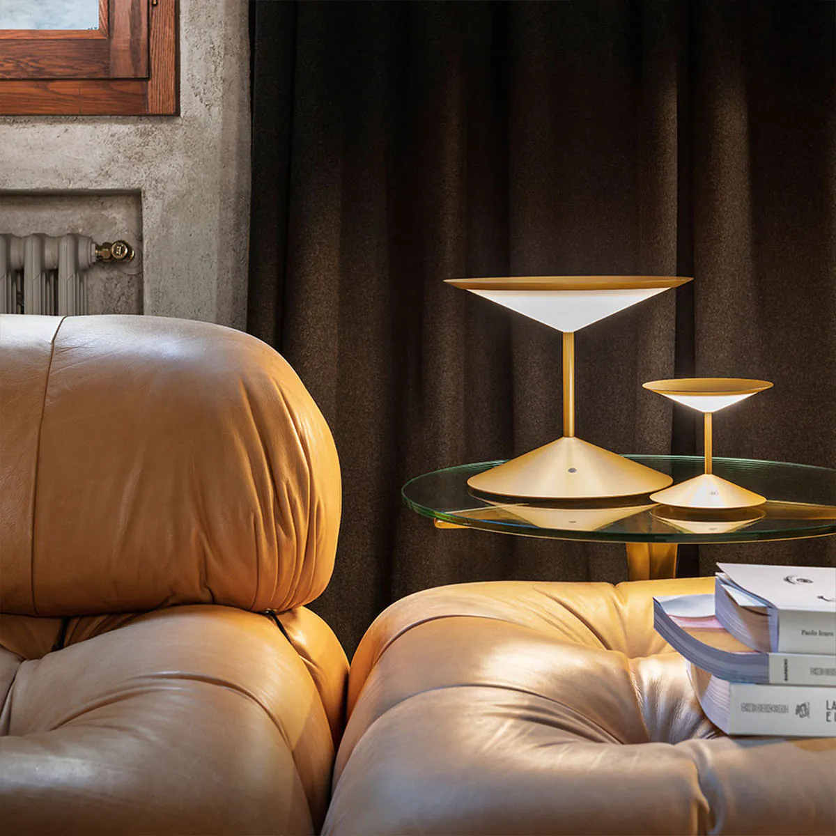 Narciso 1710-01 Mobile Akku Tischleuchte Small, Ø: 15,7 cm, Gold