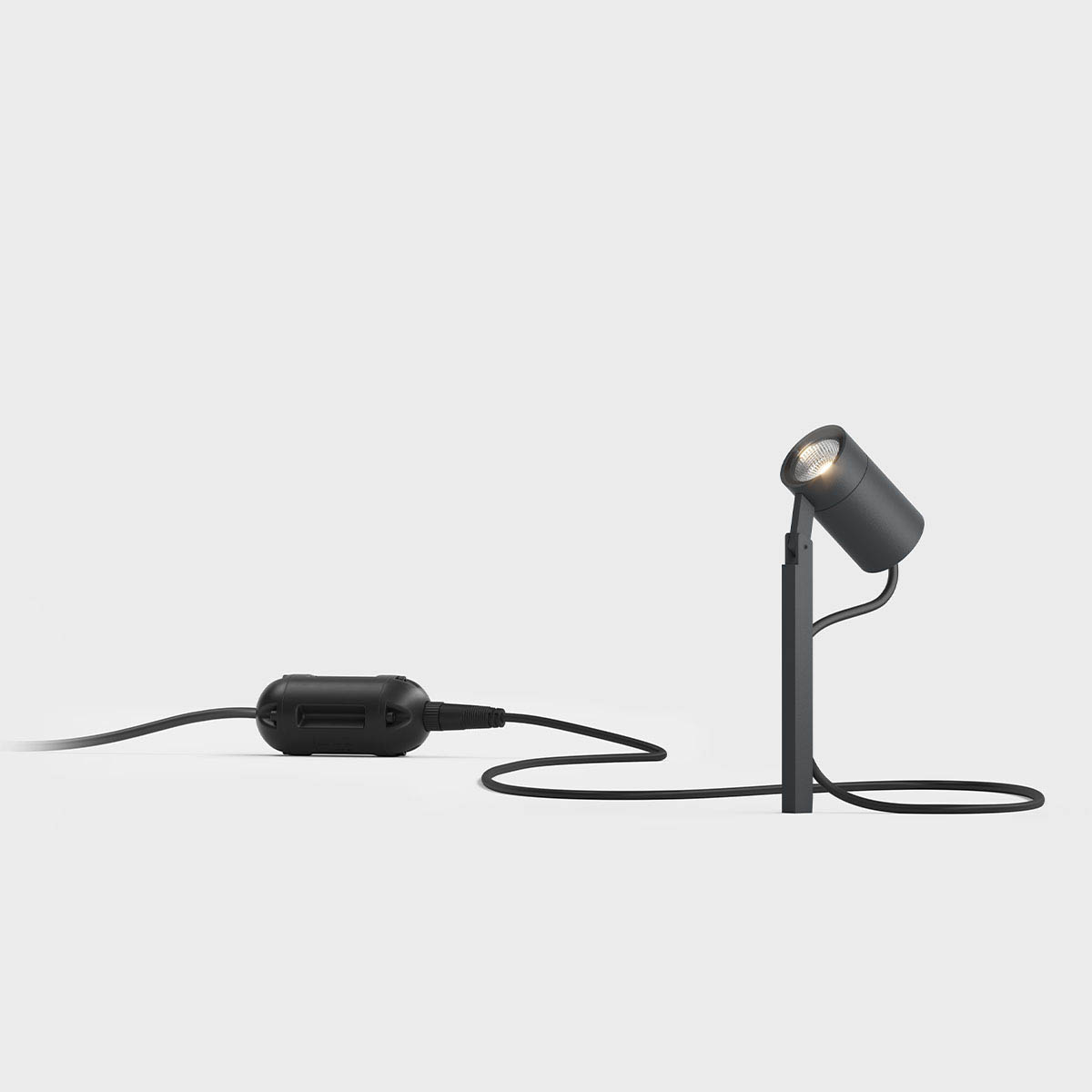 piek mini Erdspießleuchte, H: 28 cm, B: 6,7 cm, Anthrazit Kleine außen Erdspießleuchte mit Kabel in anthrazit