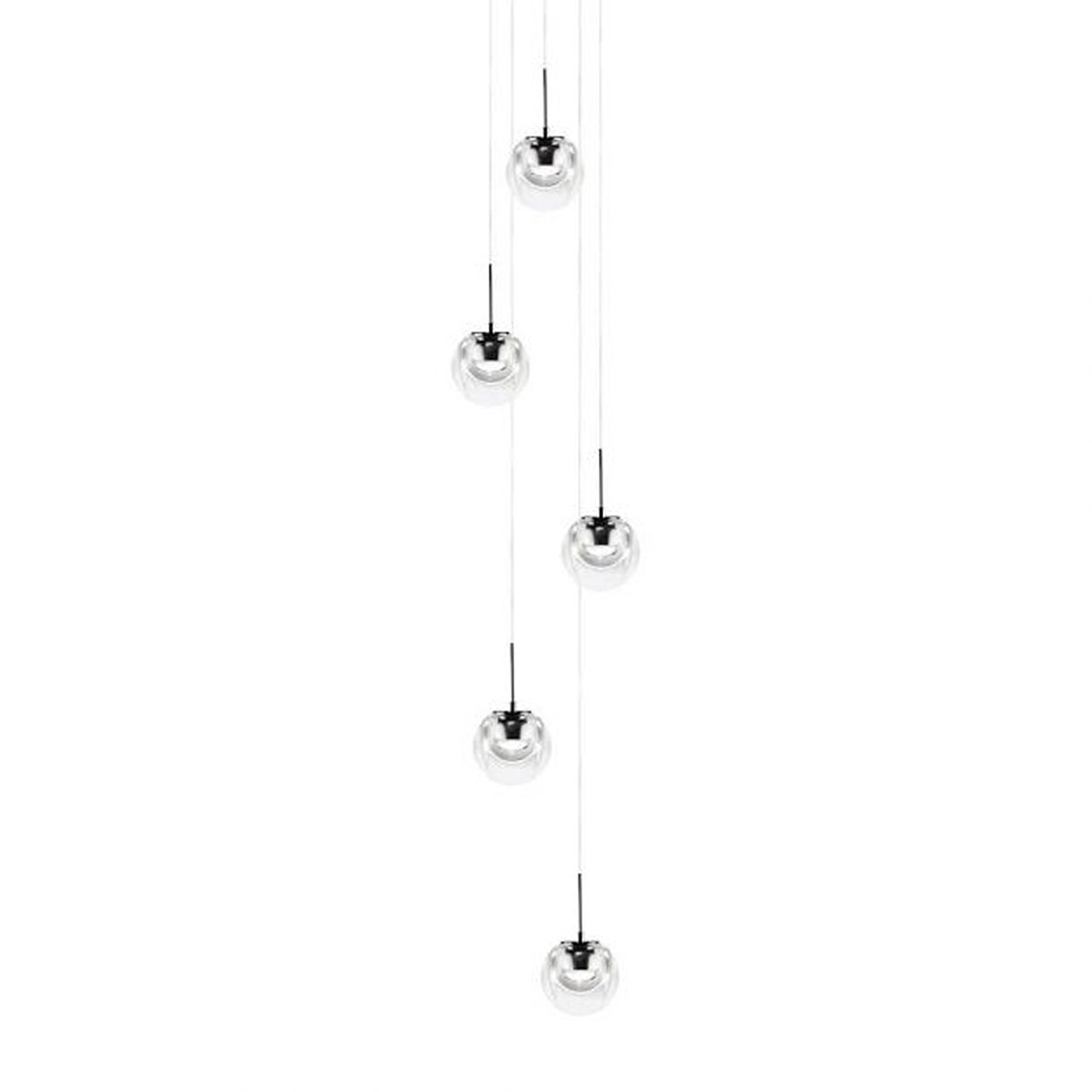 Dew Pendelleuchte, Ø: 25 cm, Messing, 5-flammig