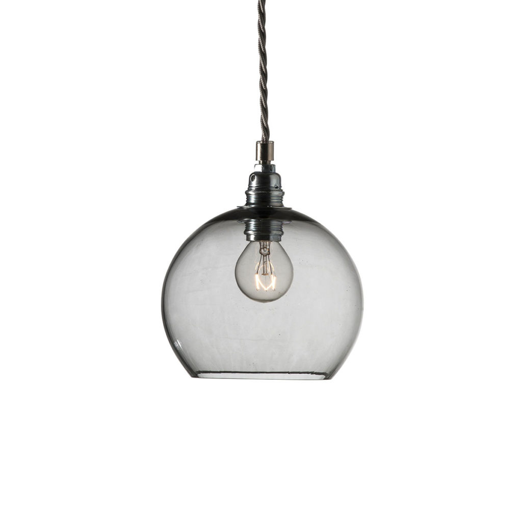 Rowan Pendelleuchte S Ø 15,5 cm, Smokey Grey, Silber