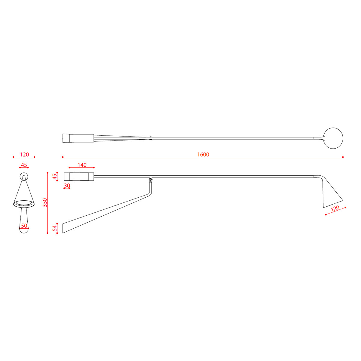 Gordon 561.49 Wandleuchte, Schwarz Matt Gordon 561.49 Wandleuchte, Schwarz Matt & Schwarz Chrom