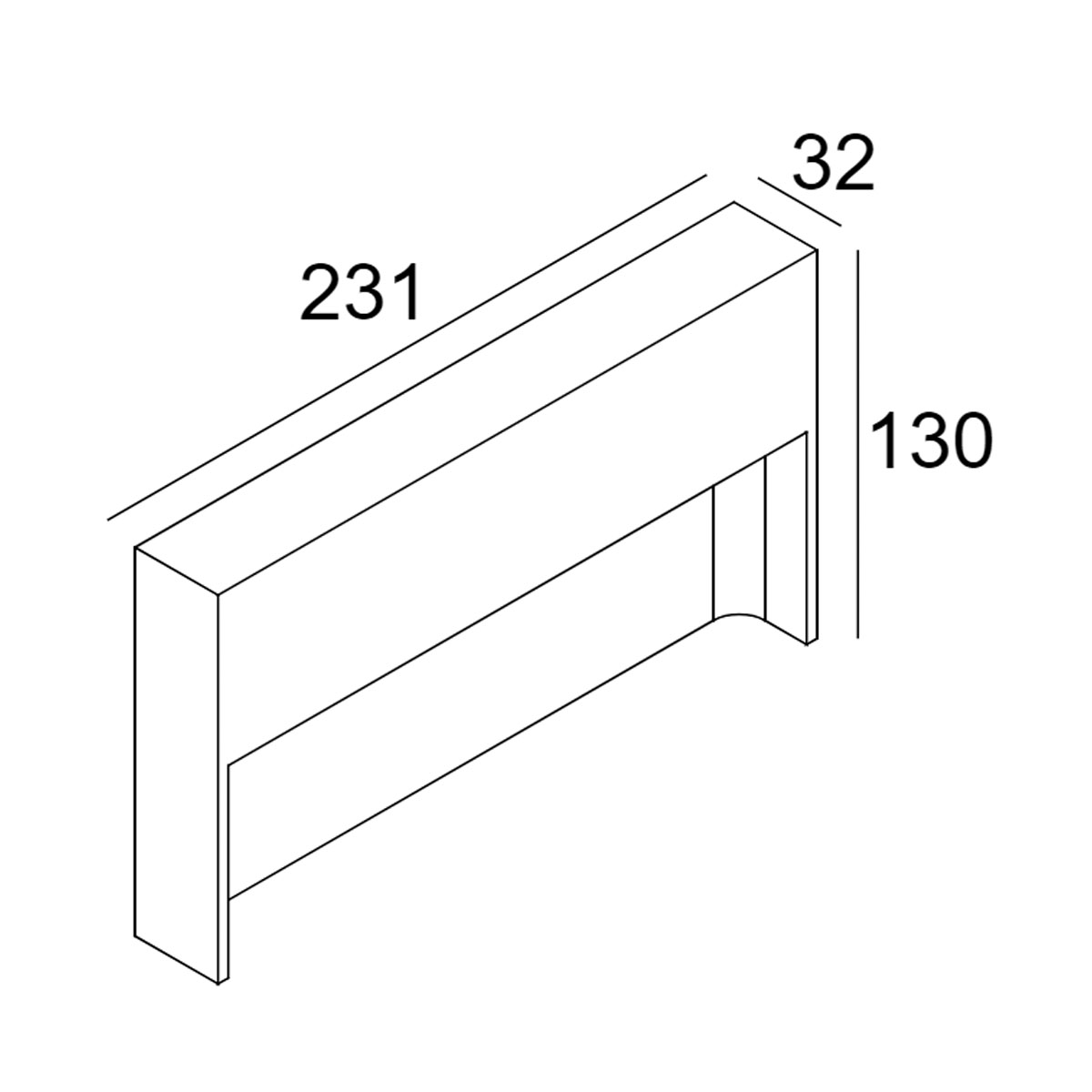 DeltaLight SKOV M 930 Wandleuchte, IP54 SKOV M 930 Wandleuchte, IP54, Anthrazit, Warmweiß 3000K, B: 23,1 cm Wandleuchten – technische Zeichnung