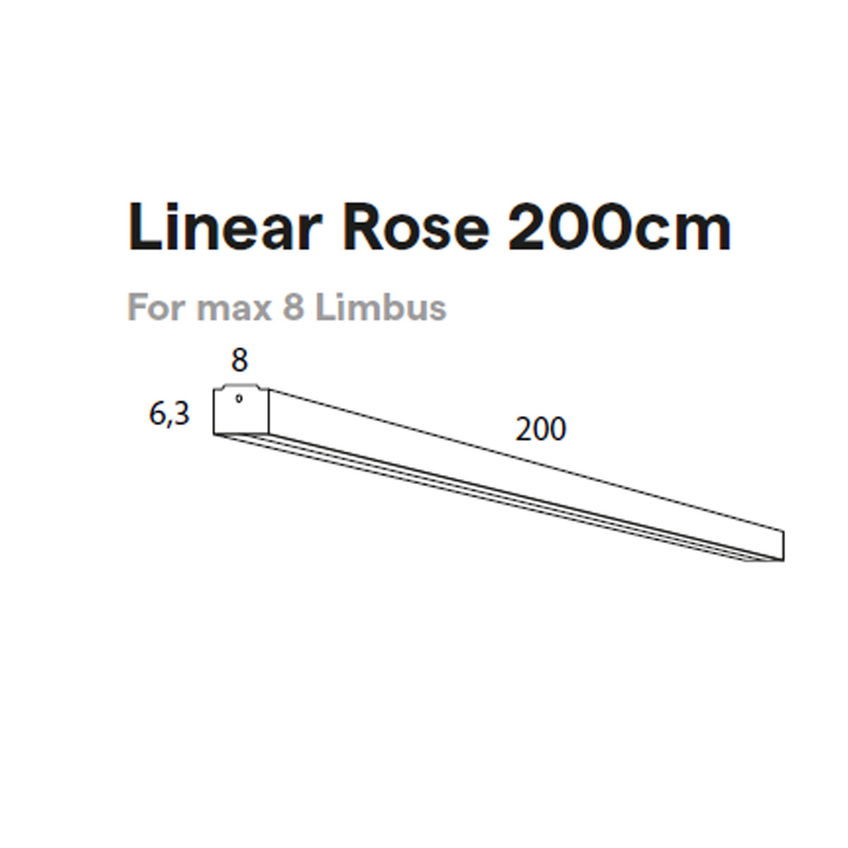 Baldachin Linear Rose, L: 200 cm, Schwarz