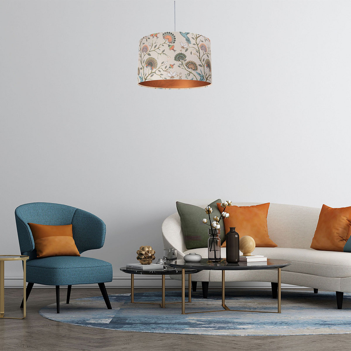 Pendelleuchte Portland Koliber, Kupfer,  Ø: 60 cm