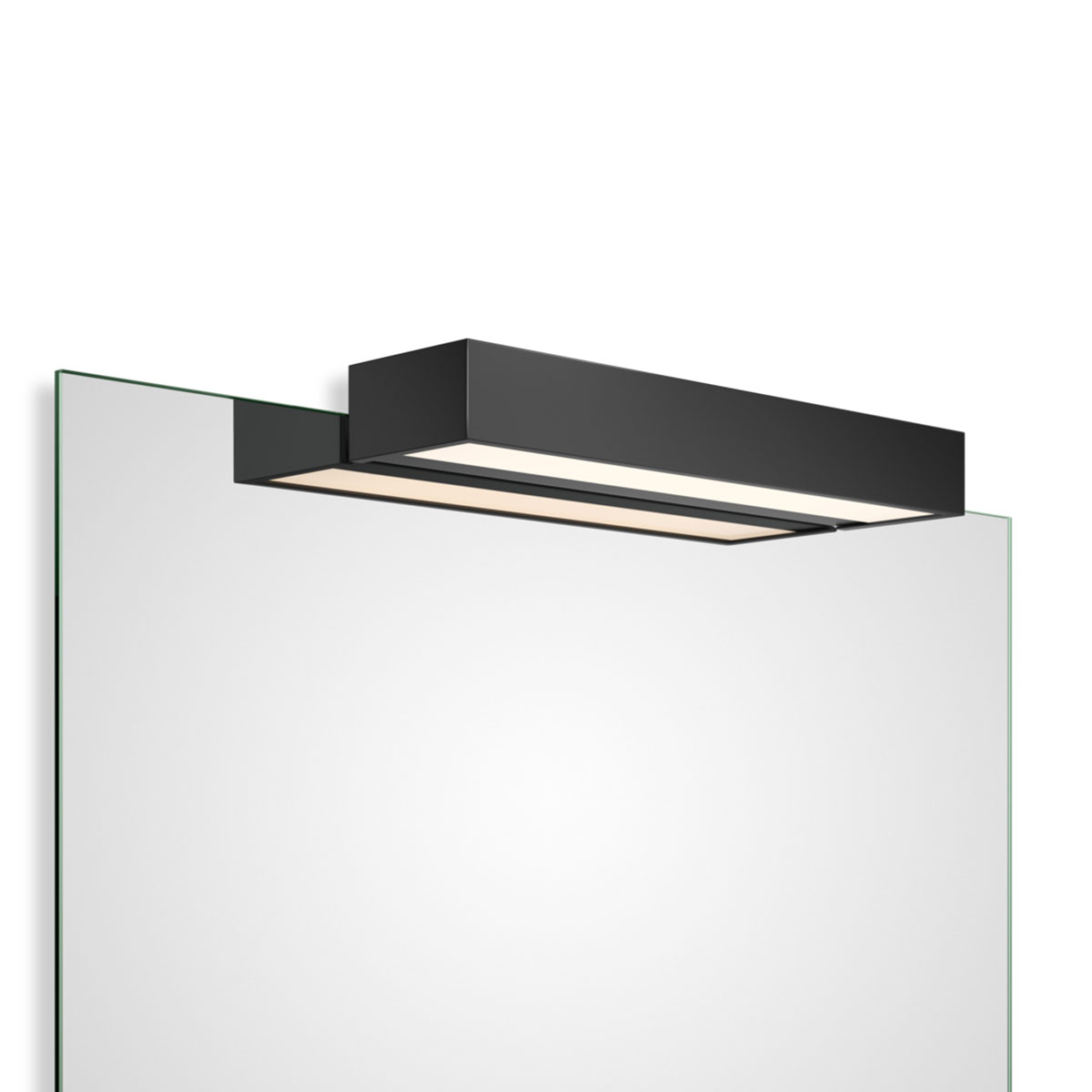 Box 1-40 N LED Spiegel Aufsteckleuchte Bad, Schwarz matt, B: 40 cm, Extra-Warmweiß 2700K