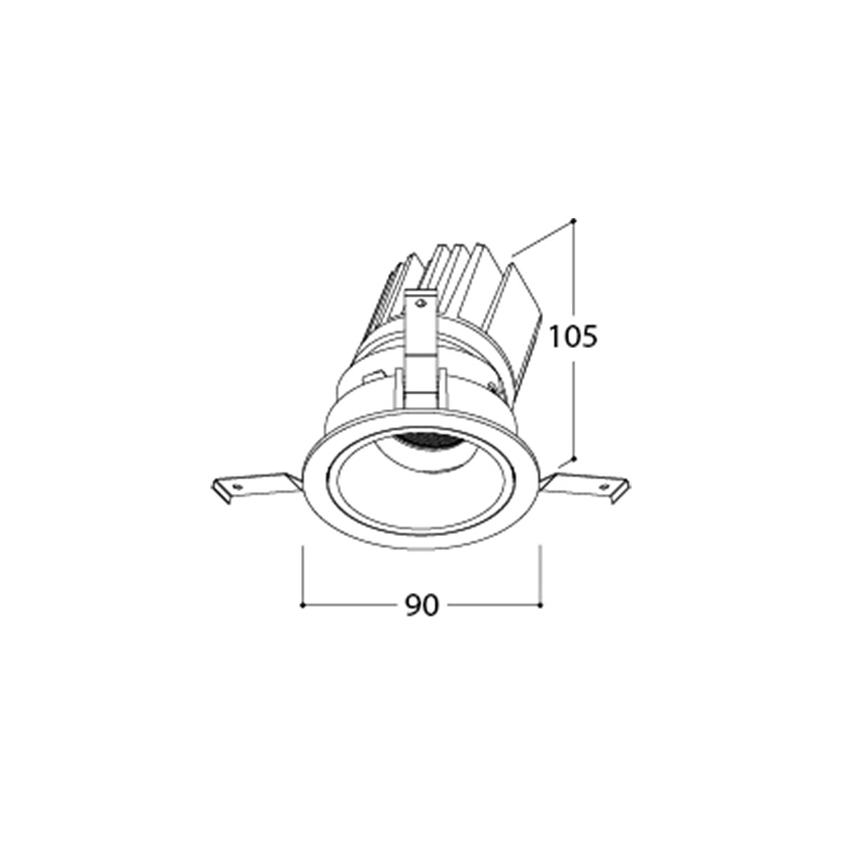MIX 13W Round Flex Einbaustrahler Dim to Warm, Textured White Front & Matt Black Focus, 1800K - 3000K Dim to Warm