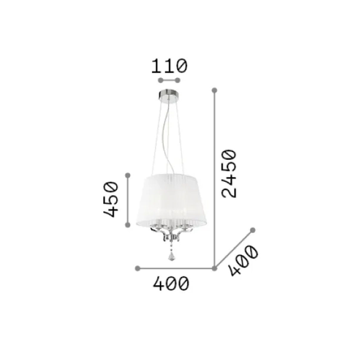 Pegaso SP3 Kronleuchter, Chrom, Ø: 40 cm
