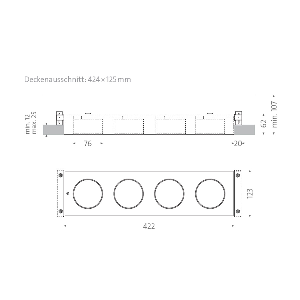 Wittenberg 4.0, wi4-eb-4e-db Einbaustrahler, Weiß matt, Extra-Warmweiß 2700K, Spot 12° Wittenberg 4.0, wi4-eb-4e-db Einbaustrahler, Schwarz matt, Warmweiß 3000K, Flood 38°