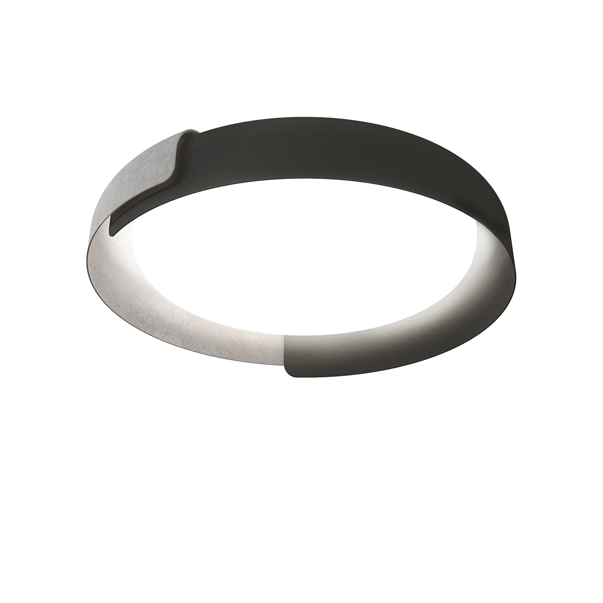 Dala Deckenleuchte, Ø: 58 cm, Dunkelgrau & Beton, Warmweiß 3000K