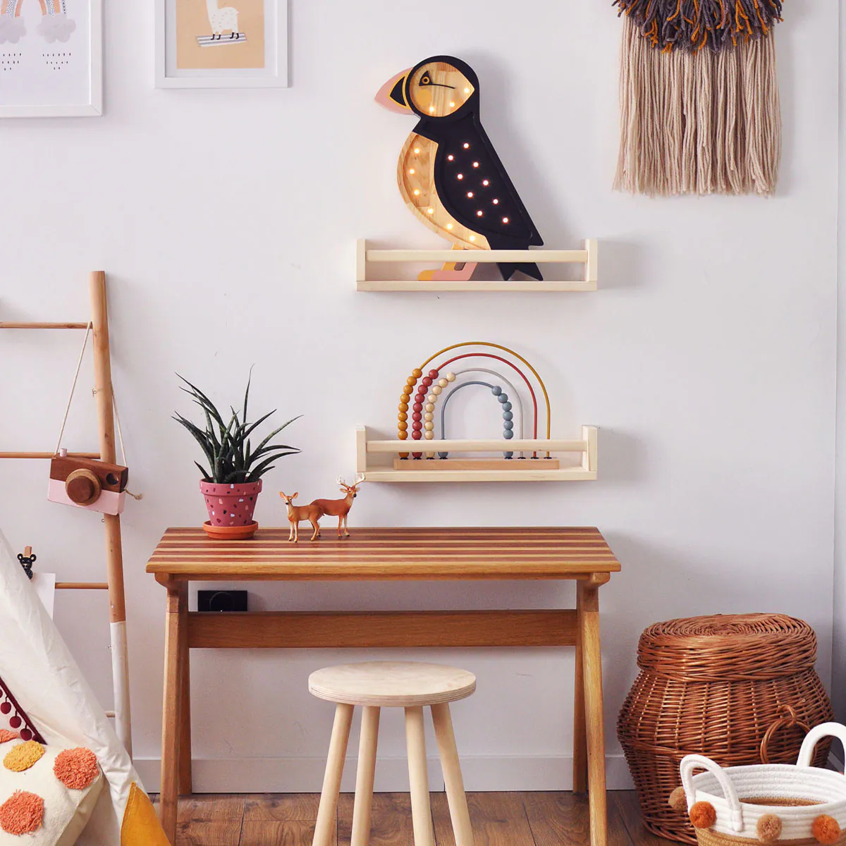 Kinder Nachtlicht Papagei, Holz, naturfarben, handgemacht