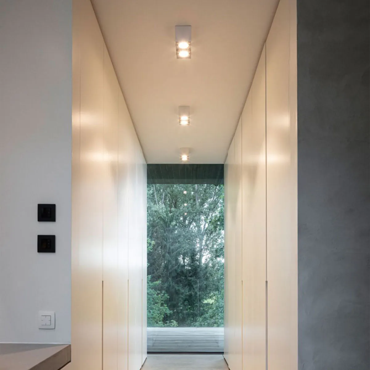 MINIGRID ON 250 93050 DIM8 Aufbaustrahler, L: 20,5 cm, B: 10,5 cm, Weiß & Schwarz, Warmweiß 3000K, 50°