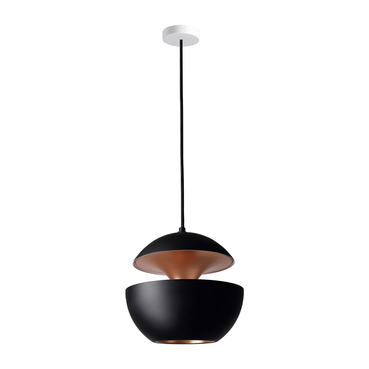 DCW Editions Here Comes The Sun 250 Pendelleuchte Schwarz & Kupfer Ø 25 cm Modern – moderne Pendelleuchte für Esstisch