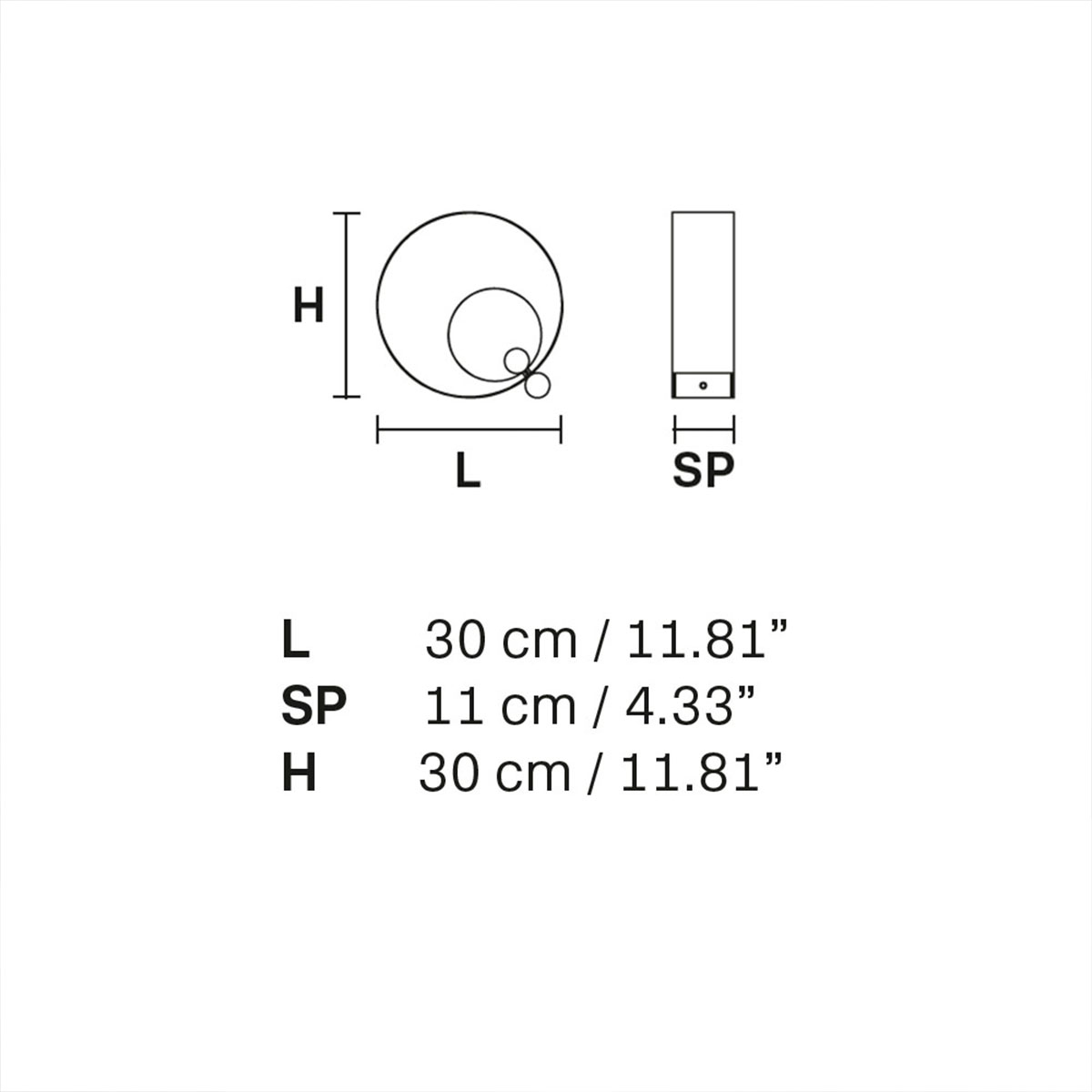 Sound TL1 Tischleuchte, H: 30 cm, Messing gebürstet & Schwarz matt, LED-Modul