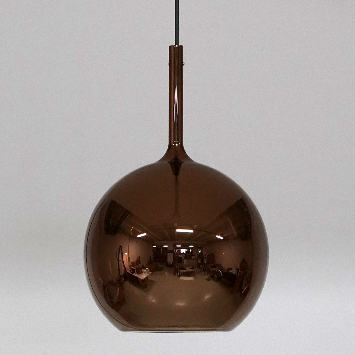 Glo 0811-23 Large Pendelleuchte Ø: 38 cm, Bronze Glas, 2 m