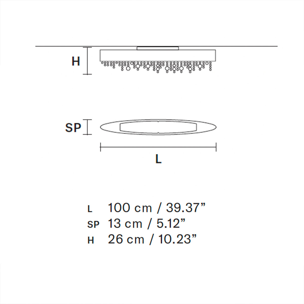 Masiero Olà PL4 OV 100 Deckenleuchte Deckenleuchten - technische Zeichnung Masiero Olà PL4 OV 100 Deckenleuchte Deckenleuchten - technische Zeichnung