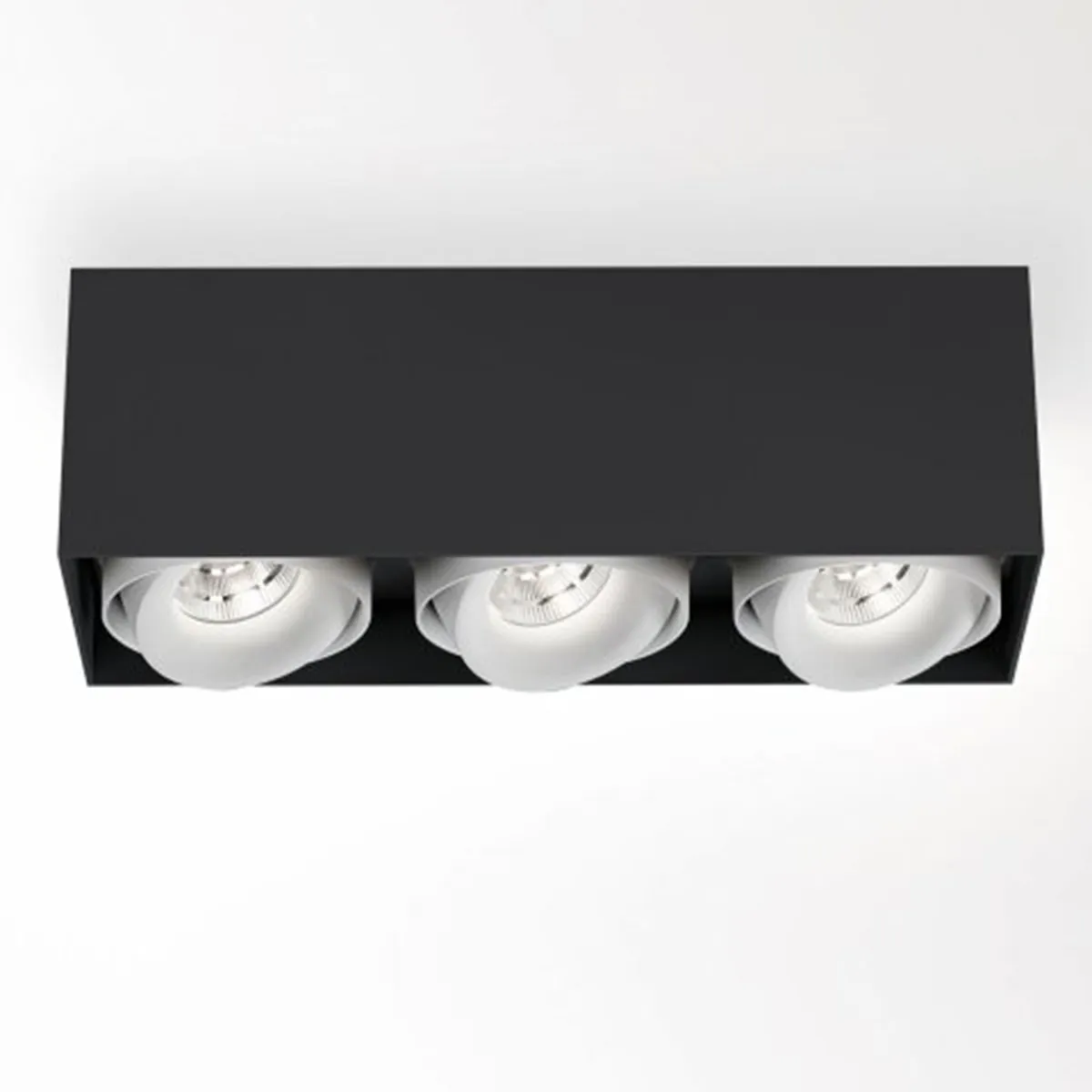 MINIGRID ON 350 93050 DIM8 Aufbaustrahler, L: 30,5 cm, B: 10,5 cm, Schwarz & Weiß, Warmweiß 3000K, 50°