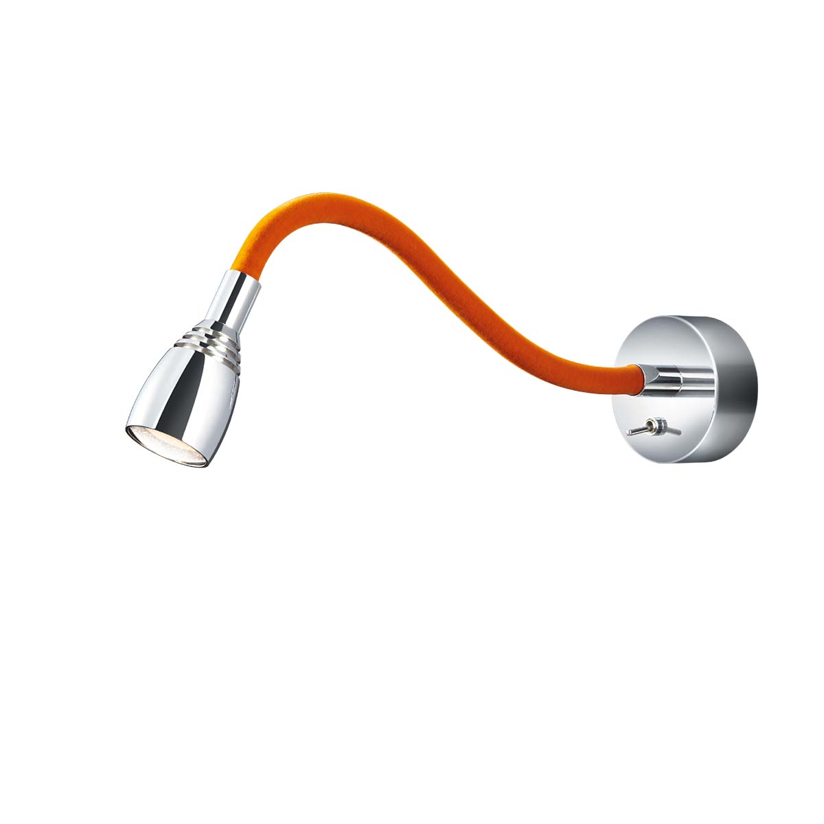 Baulmann Schwanenhals Wandleuchte mit Schalter, T: 34 cm – Schwenkbare Schwanenhals Wandleuchte mit Schalter in der Farbe samt orange