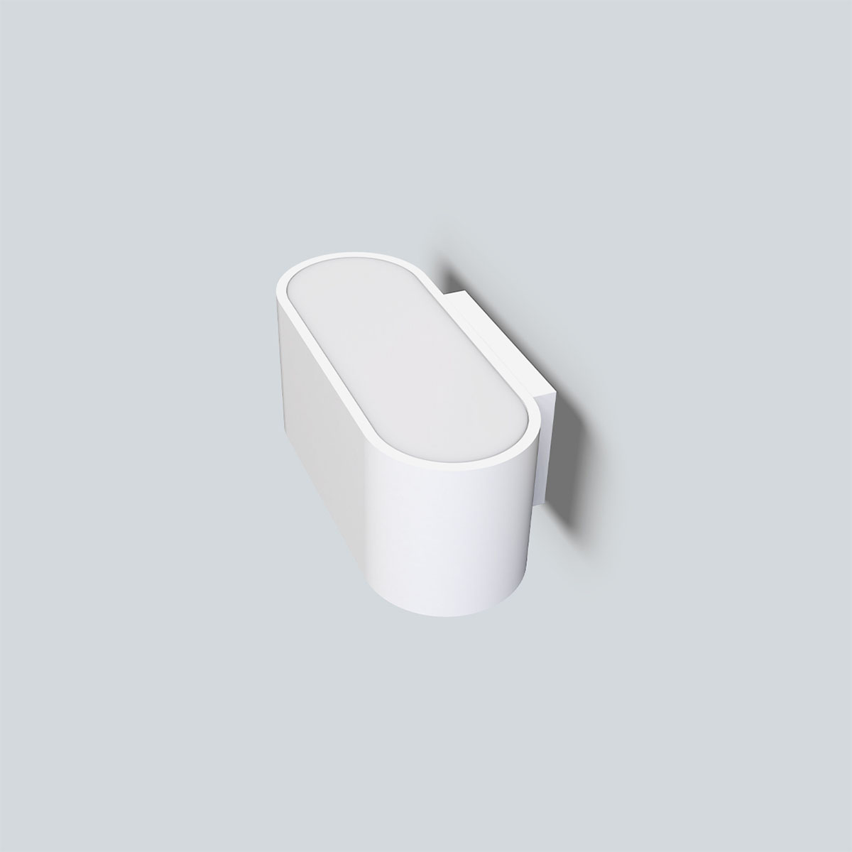 Oval office 7 Wandleuchte, H: 10 cm, B: 23,5 cm, Weiß matt, Warmweiß 3000K, Phase Cut