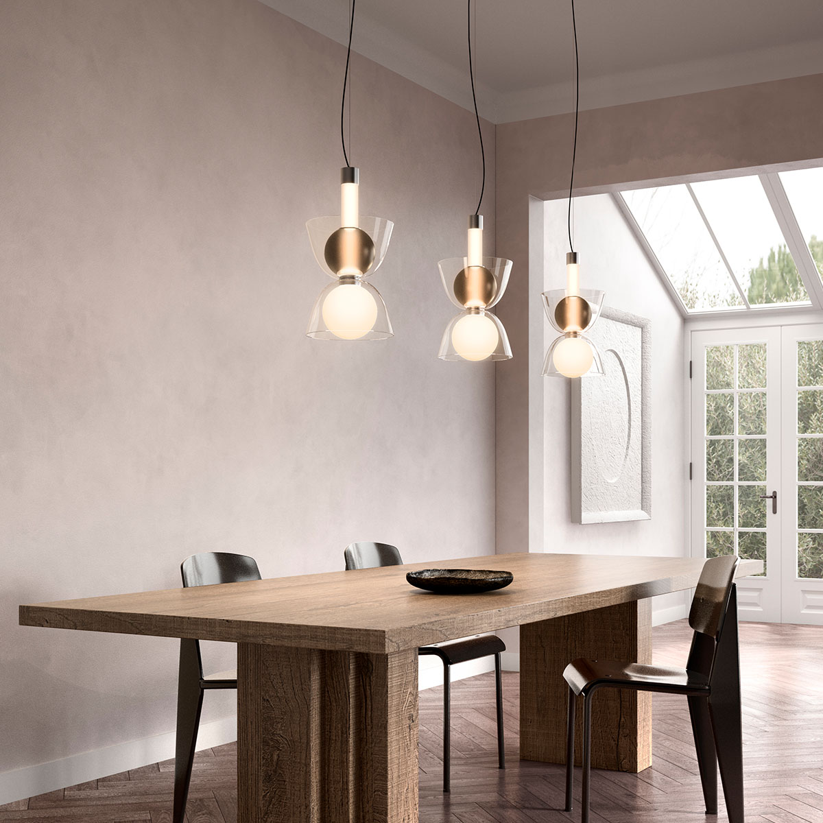 Penta Light Gems Short Pendelleuchte Designerleuchte – handgefertigtes Glas in Warm color, puristisches Design, stimmungsvolles Licht, geeignet fürs Schlafzimmer, ideal über Esstisch, Küche oder Wohnzimmer