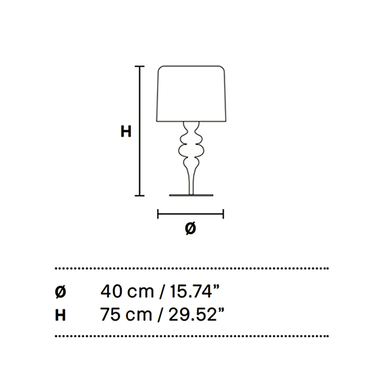 Eva TL3+1 G Tischleuchte, H: 70 cm, Weiß matt Eva TL3+1 G Tischleuchte, H: 70 cm, Blattsilber