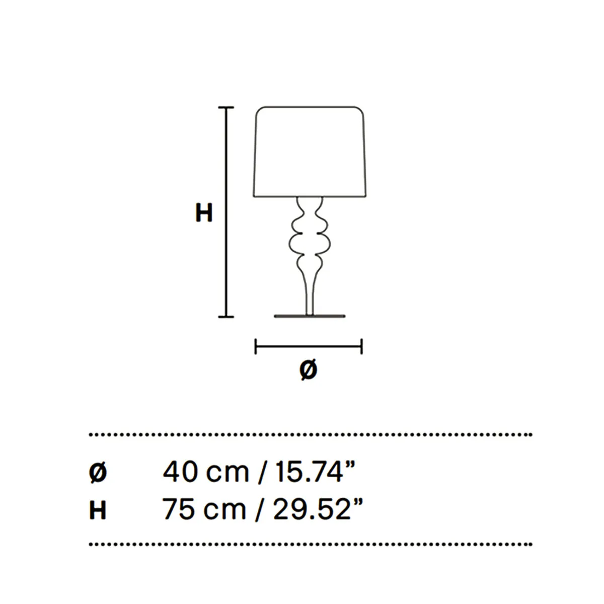 Eva TL3+1 G Tischleuchte, H: 70 cm, Blattsilber