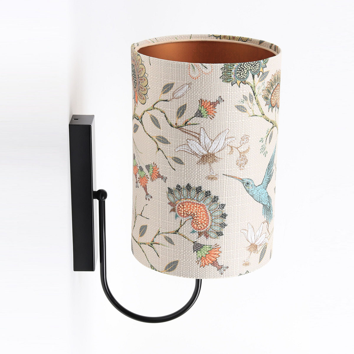 Wandleuchte Portland, Blumenmuster, H: 36 cm