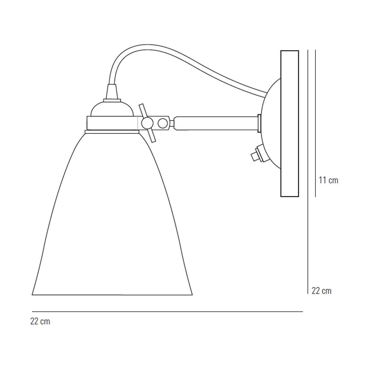 Hector Wall 30 Wandleuchte, Ø: 12 cm, Schwarzes Stoffkabel, Mit Schalter Hector Wall 30 Wandleuchte, Ø: 12 cm, Graues Stoffkabel, Mit Schalter