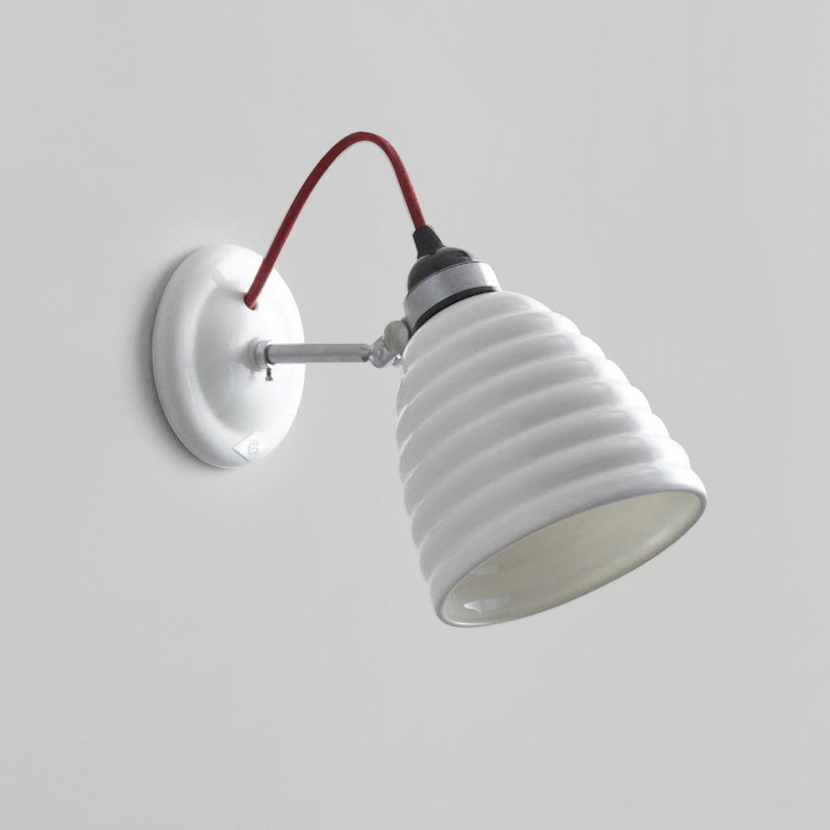 Original BTC Hector Bibendum Wandleuchte Kabel Rot