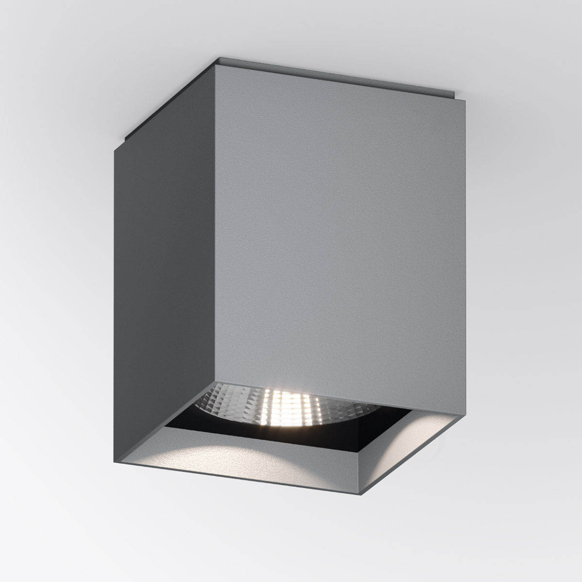 Rechteckige Deckenleuchte für außen in der Farbe grau Rechteckige Deckenleuchte für außen in der Farbe grau