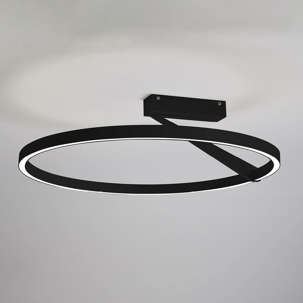 Vivida Meridiana Ring Wand-/ Designer-Wandleuchte mit Up-Down Licht, Schwarz, Ø: 60 cm – indirekte Beleuchtung für stimmungsvolles Ambiente, Ringlampe