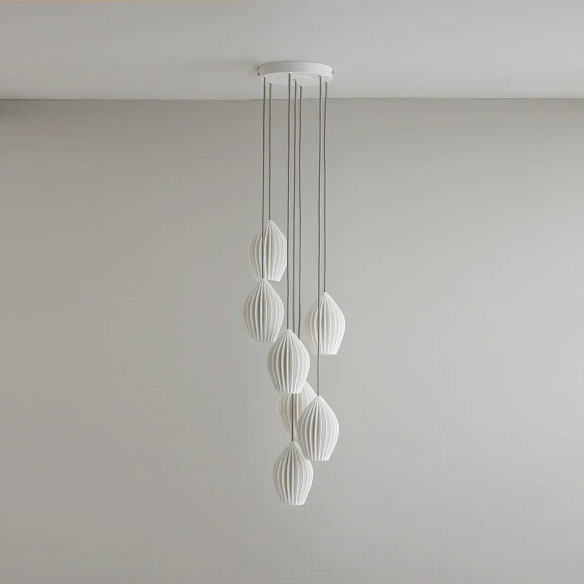 Fin Grouping of 7 Pendelleuchte, Ø: 31 cm, 7-flammig
