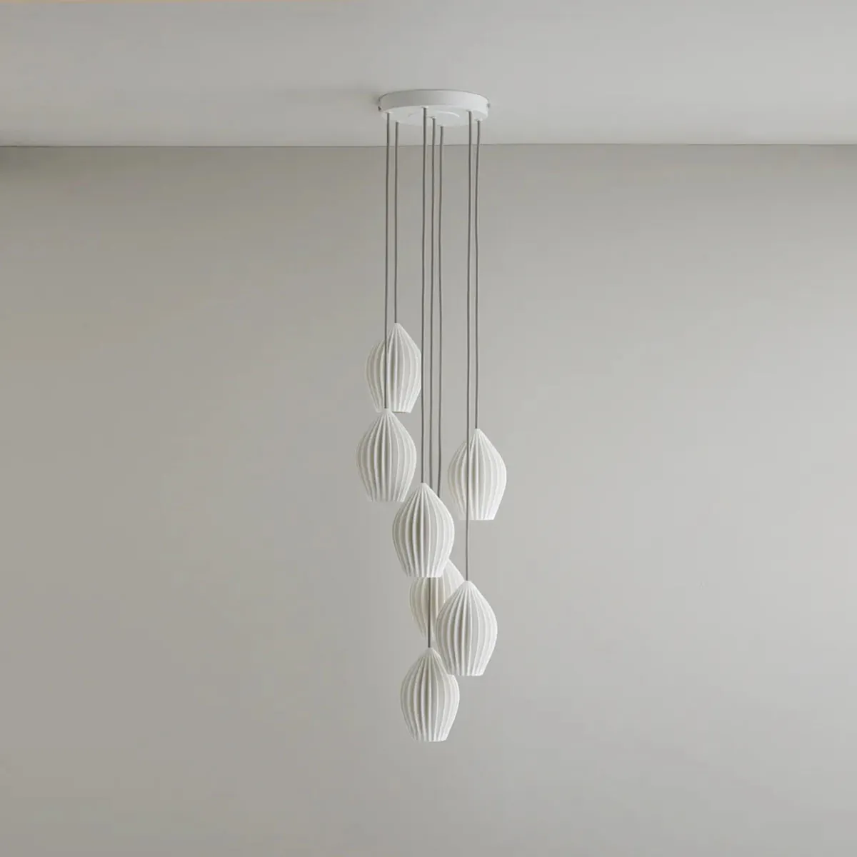 Fin Grouping of 7 Pendelleuchte, Ø: 31 cm, 7-flammig