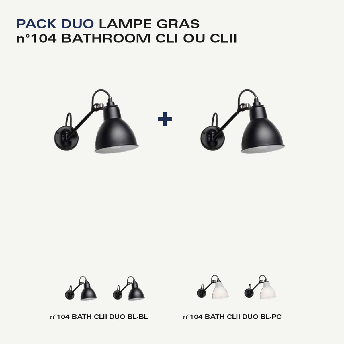 Spezial Angebot Pack Duo Lampe Gras N° 104 Bathroom IP44 Wandleuchte Schwarz, Schirm Schwarz – hochwertiges Design des Herstellers DCW Editions geeignet für den Eingangsbereich auch für Badezimmer geeignet Spezial Angebot Pack Duo Lampe Gras N° 104 Bathroom IP44 Wandleuchte Schwarz, Schirm Polycarbonat in Schwarz Rot – exklusives Design aus dem Hause DCW Editions für den Flur auch für Badezimmer geeignet