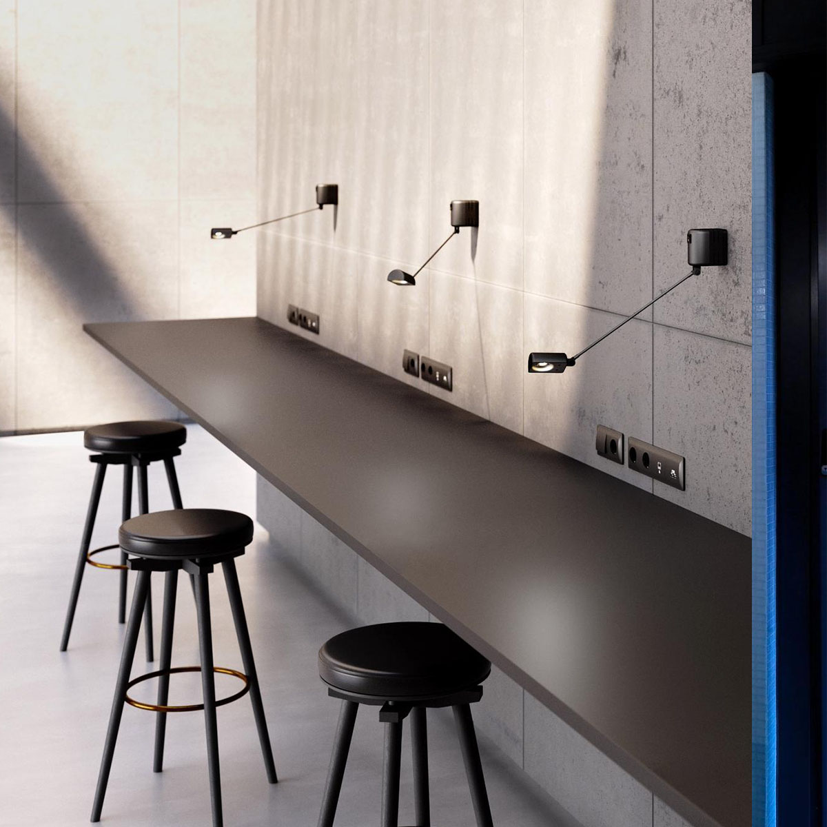 Daphine Parete 20 LED Wandleuchte, T: 20 cm, Nickel gebürstet, Extra-Warmweiß 2700K