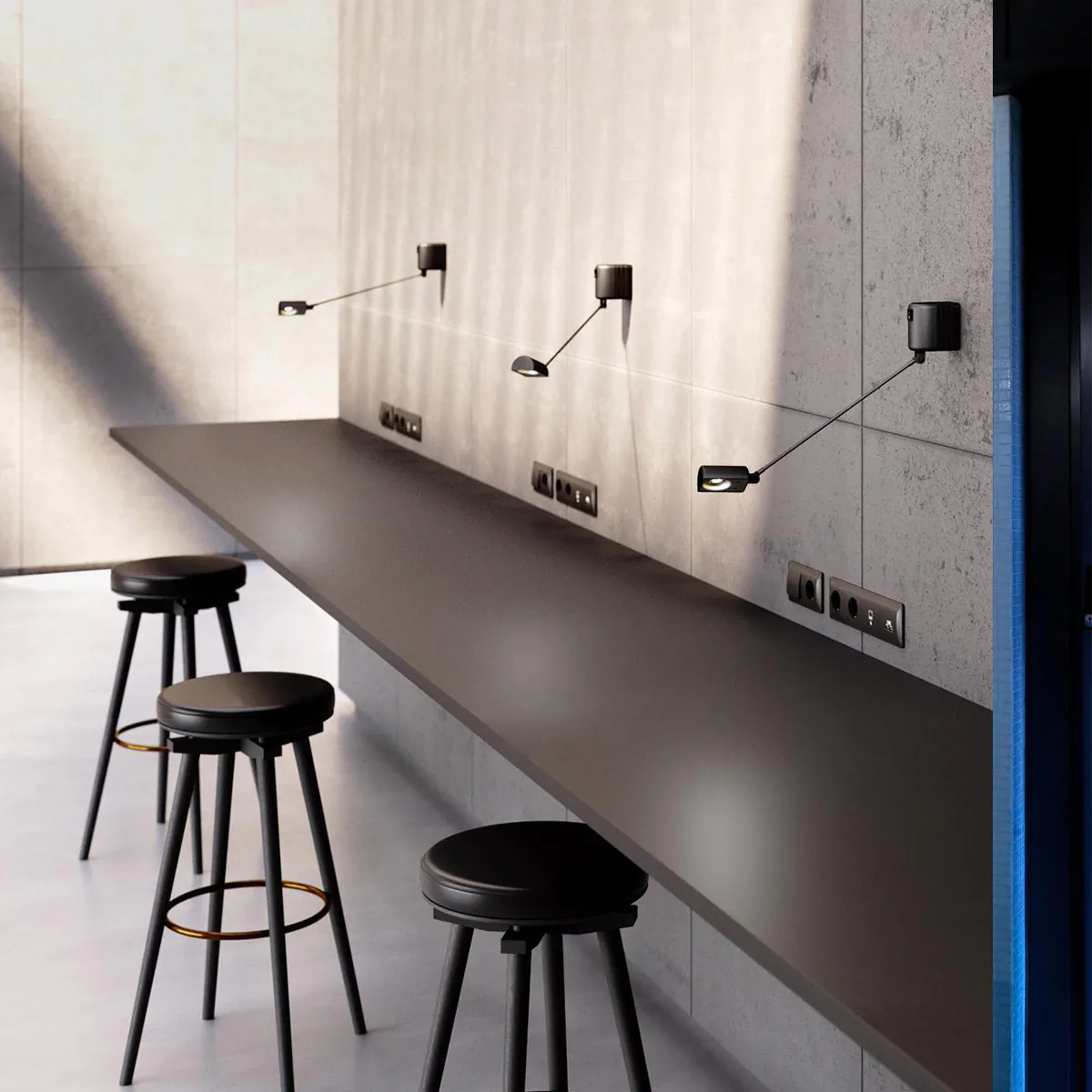 Daphine Parete 20 LED Wandleuchte, T: 20 cm, Nickel gebürstet, Extra-Warmweiß 2700K