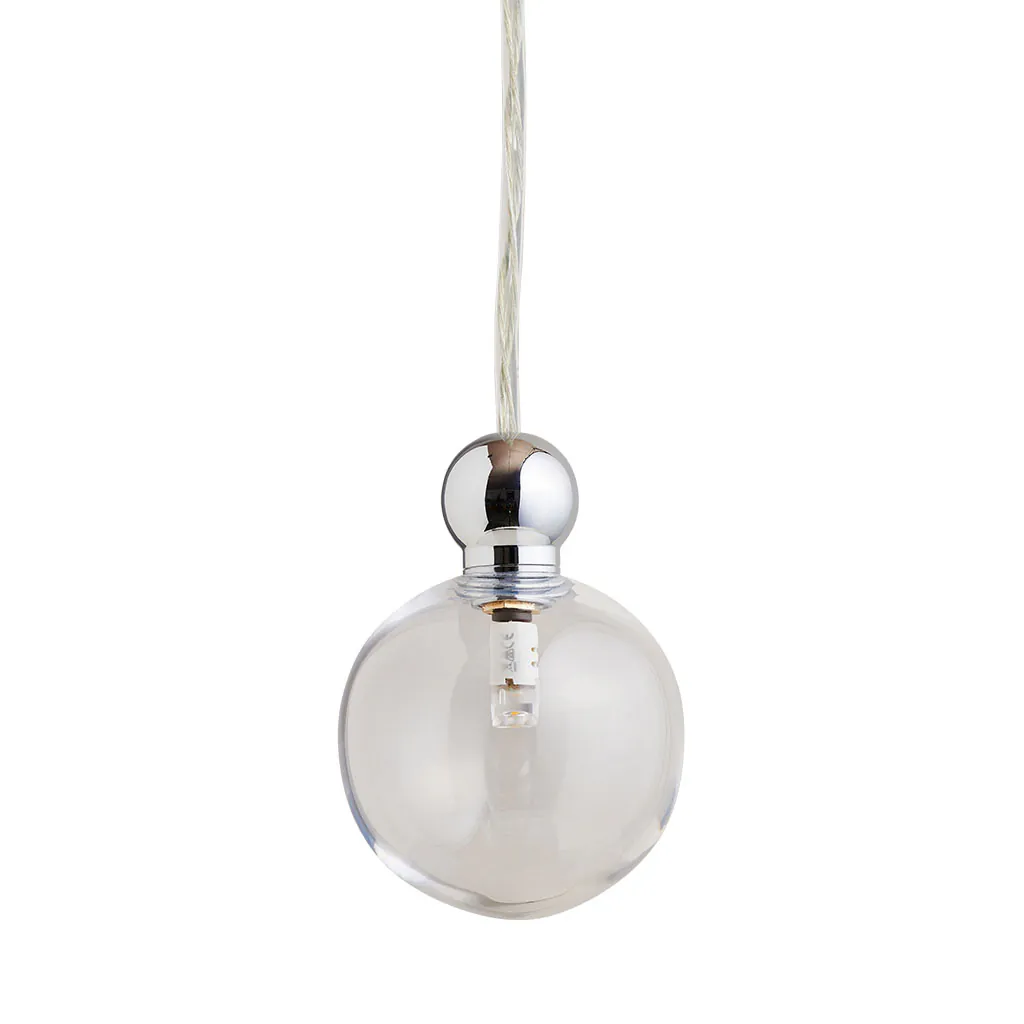 Uva Pendelleuchte M Ø 7 cm, Clear, Silber, für Multi-Baldachin