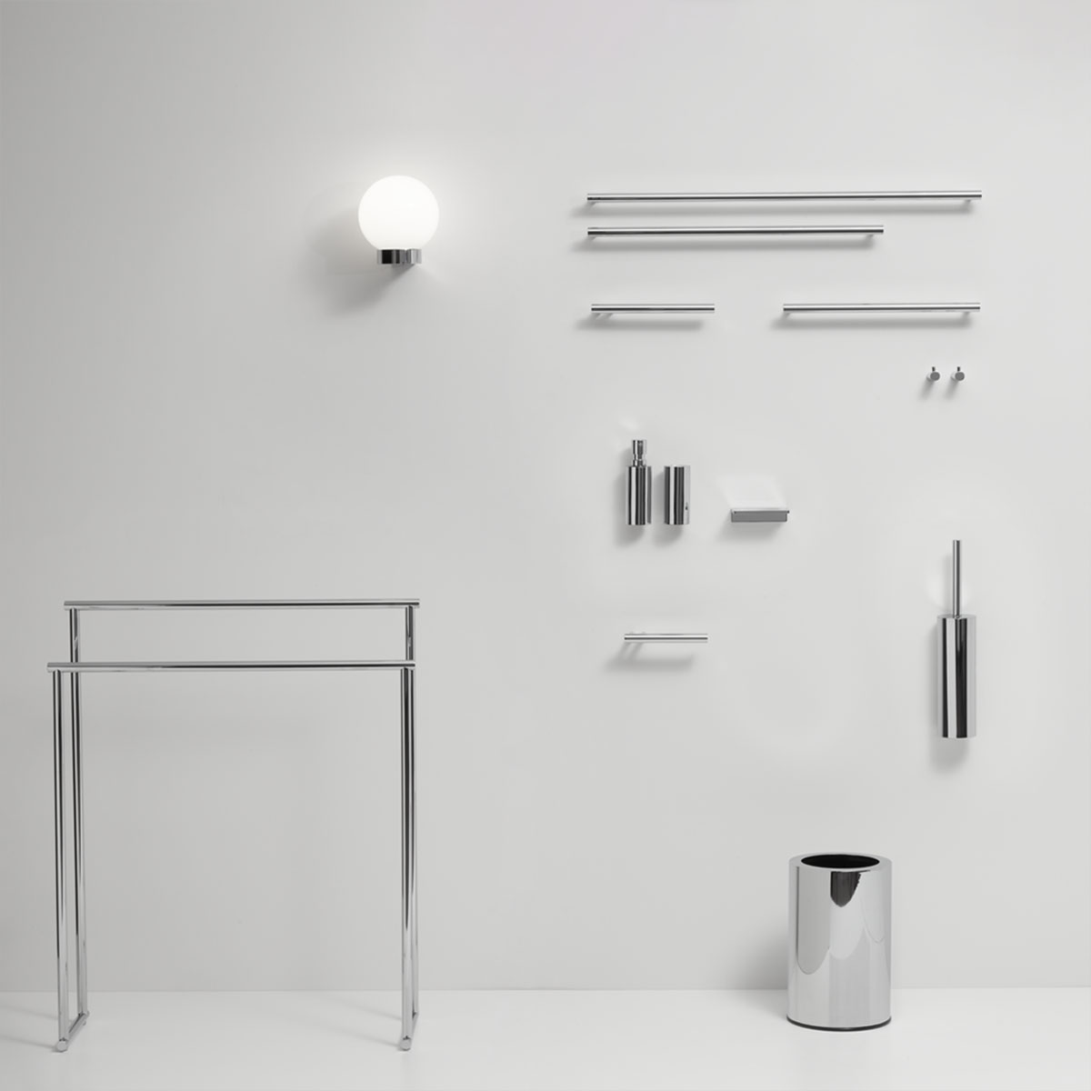 Decor Walther Bar Light Wandleuchte Bad, Ø: 16,5 cm, H: 18,5 cm, Chrom