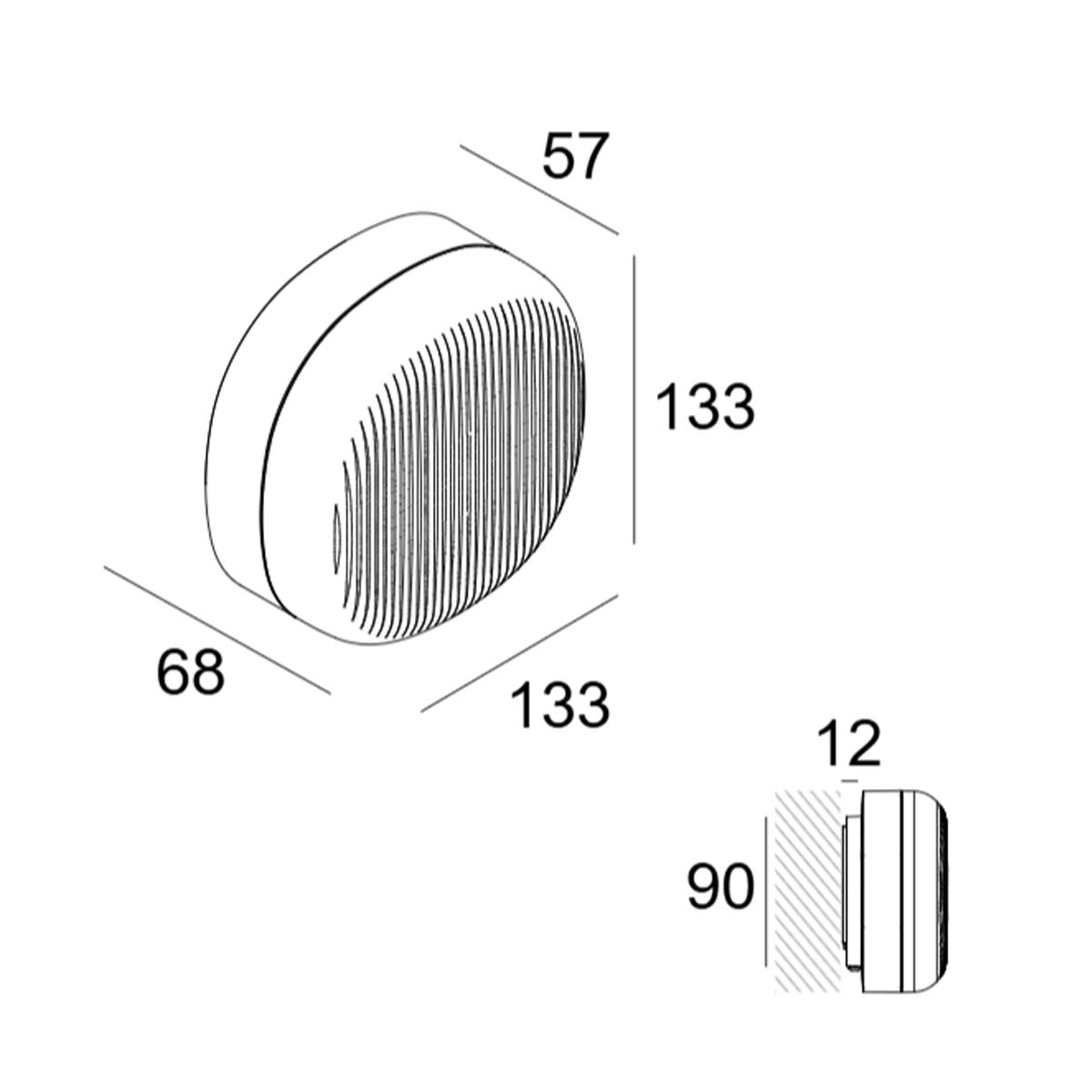 Delta Light Nebbia 12 Wandleuchte, Ø: 13,3 cm, Weiß, Extra-Warmweiß 2700K, Phasenabschnittsdimmer Delta Light Nebbia 12 Wandleuchte, Ø: 13,3 cm, Tannengrün, Warmweiß 3000K, DALI dimmbar