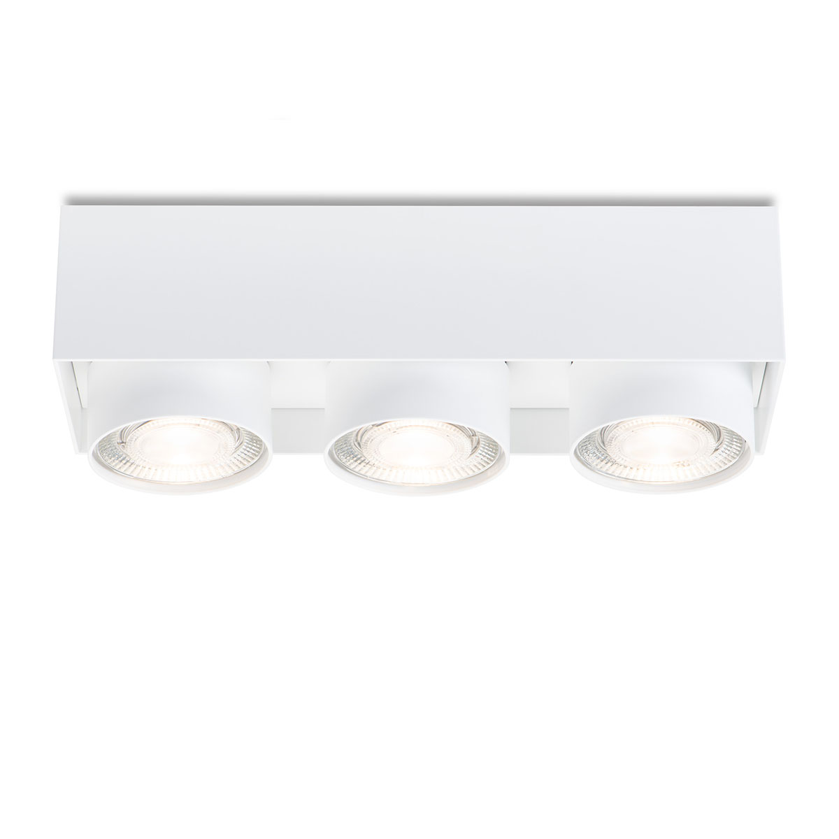 Wittenberg 4.0, wi4-ab-3e-hb Aufbaustrahler, Weiß matt, Extra-Warmweiß 2700K, Spot 12°, Phase Cut Wittenberg 4.0, wi4-ab-3e-hb Aufbaustrahler, Weiß matt, Warmweiß 3000K, Flood 38°, Bluetooth