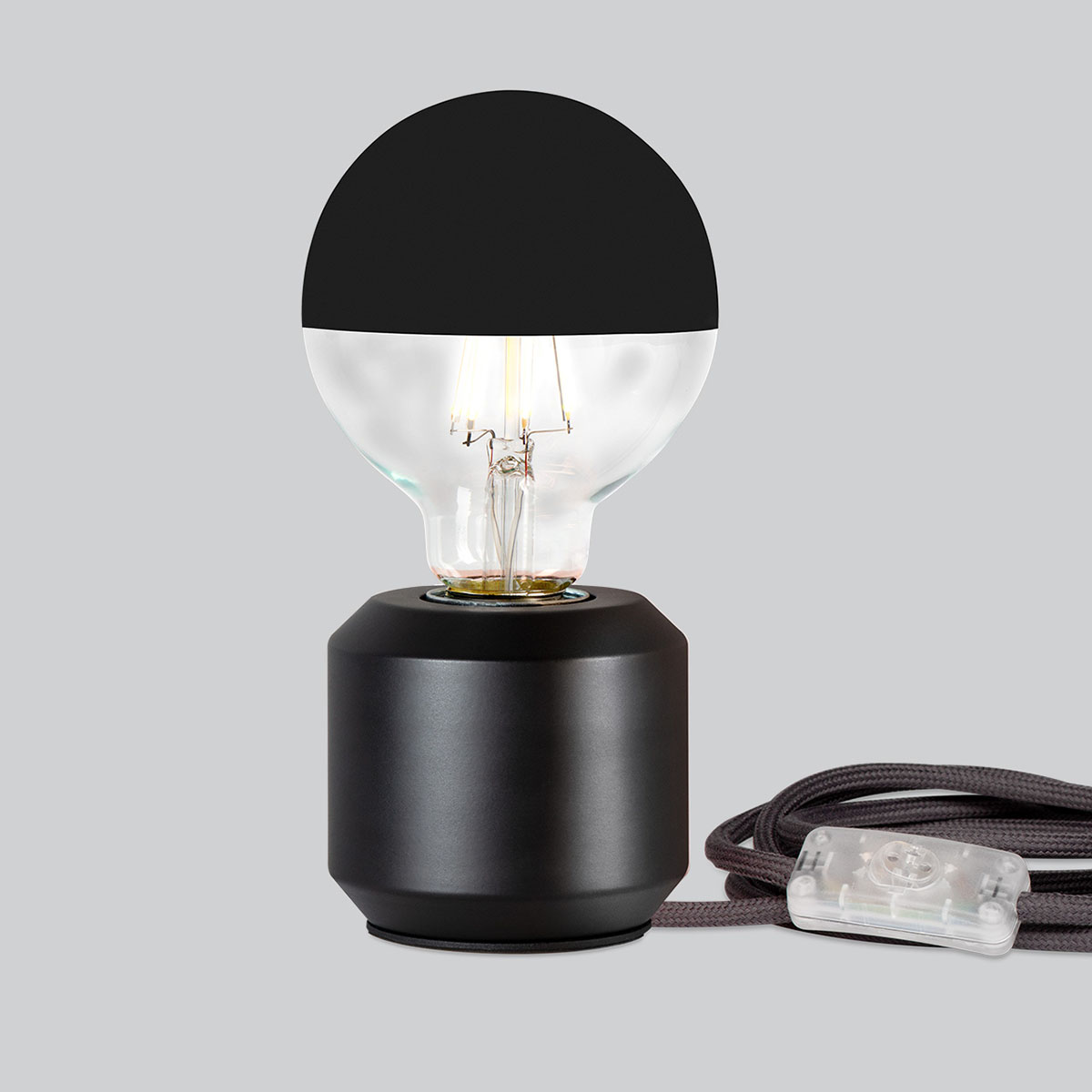 Oskar Tischleuchte, Ø: 8,2 cm, H: 7,7 cm, Schwarz matt