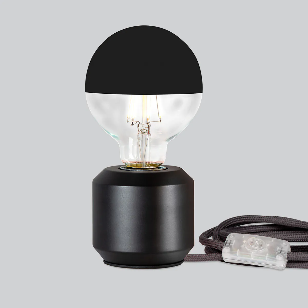 Oskar Tischleuchte, Ø: 8,2 cm, H: 7,7 cm, Schwarz matt